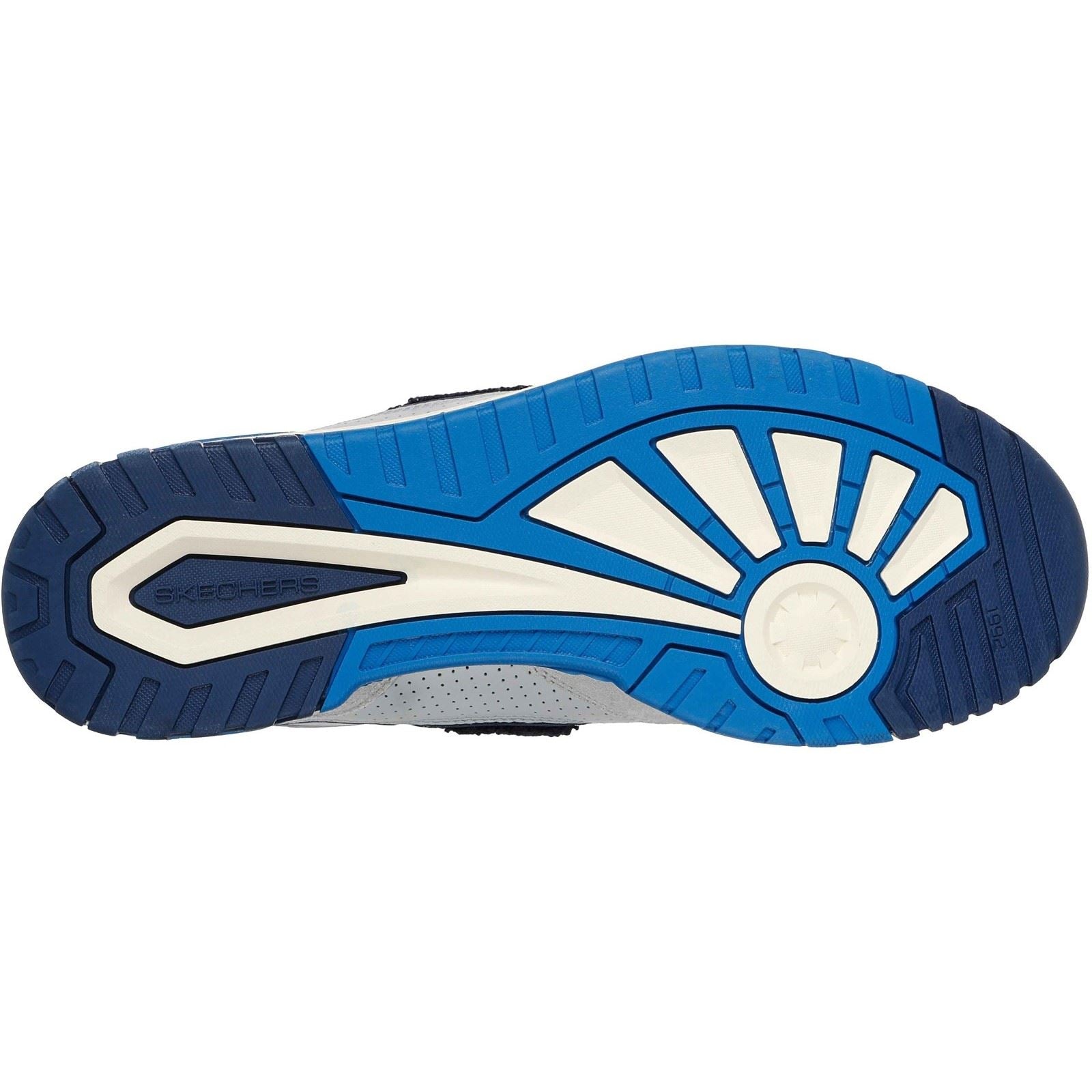 Skechers S-1992 Baskets En Cuir Pour Hommes Gris/Bleu