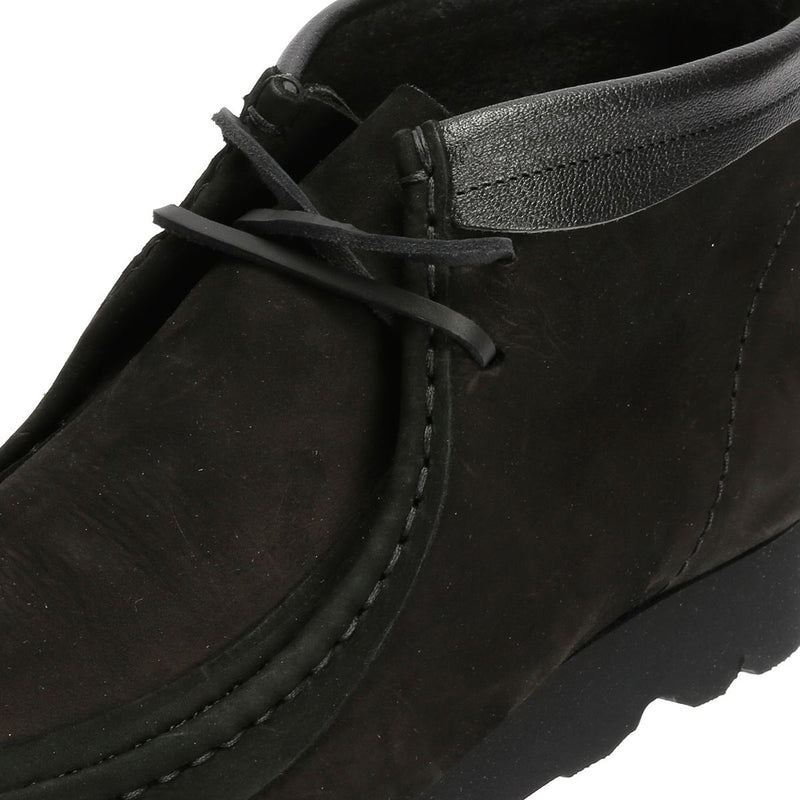 Clarks Originals Wallabee Combi Bottes Noires En Cuir Pour Hommes