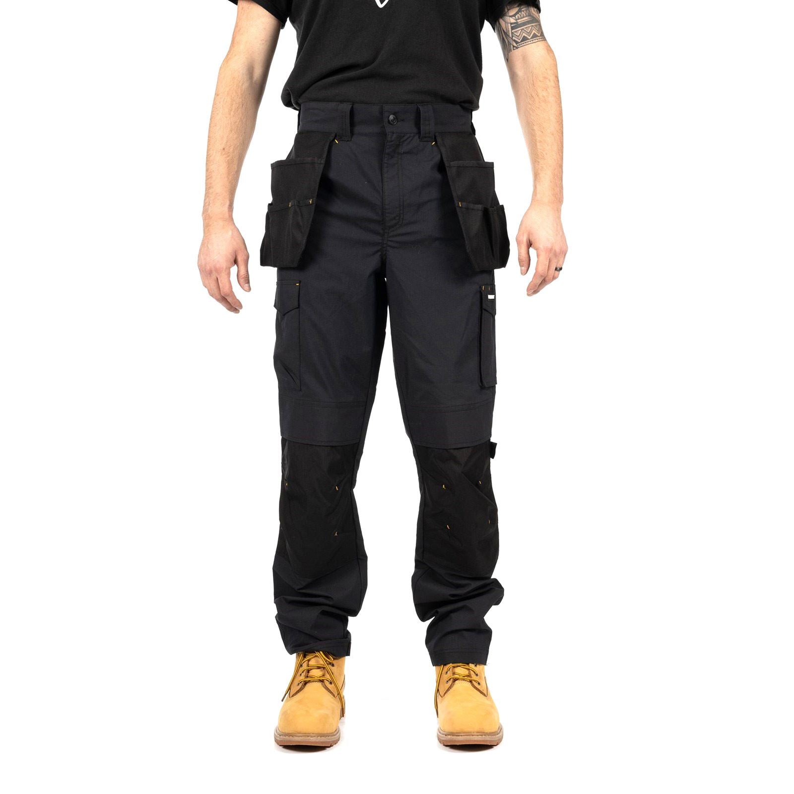 Caterpillar Nexus Holster Stretch Pocket Pantalons Noirs En Coton Pour Hommes - Extérieur
