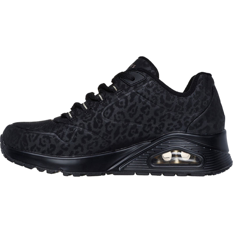 Skechers Uno Kat-Neato Baskets Noires Pour Femmes En Matière Synthétique