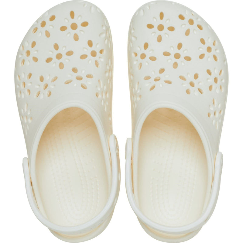 Crocs Classic Floral Cut Out Sabots En Craie Thermoplastique