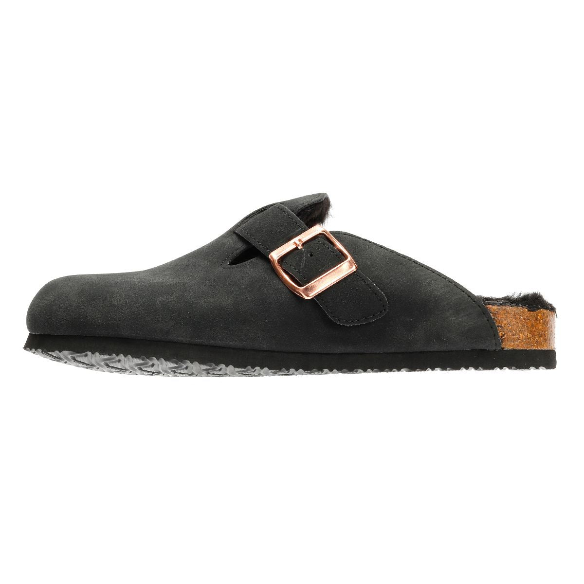 Penguin Poppy Fur Mules Noir Femme Suede