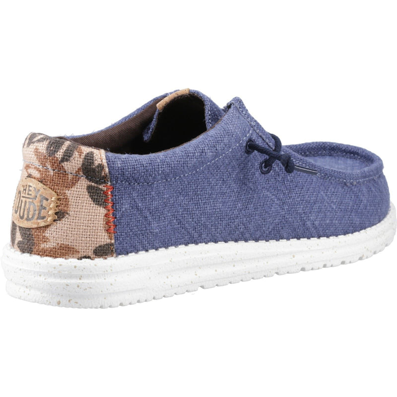 HEYDUDE Wally Palm Jute Veste En Toile De Jute Pour Homme Marine/Chaussures Mocassins Rouge Chili