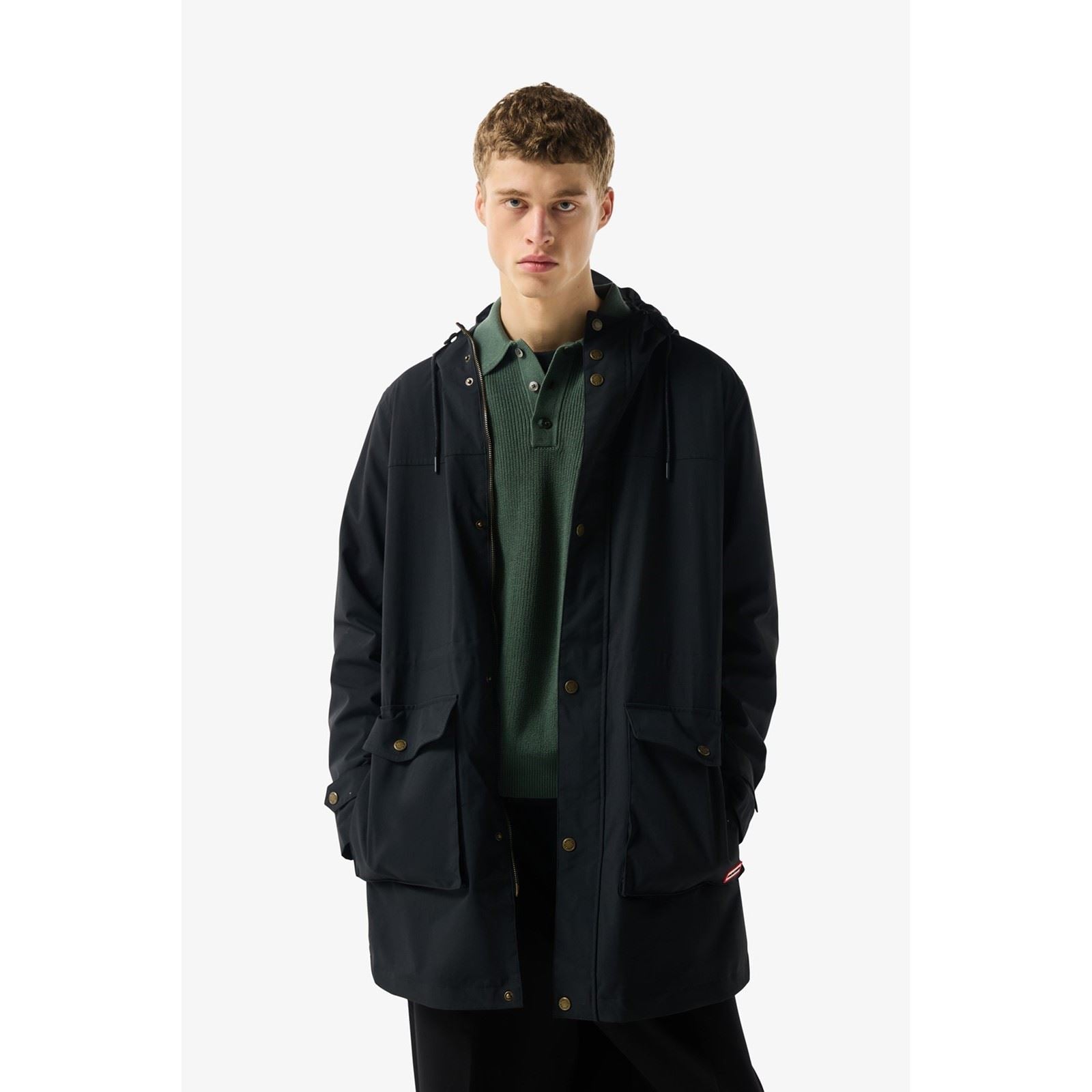 Hunter Lightweight Waterproof Parkas De Pluie Noirs Pour Hommes