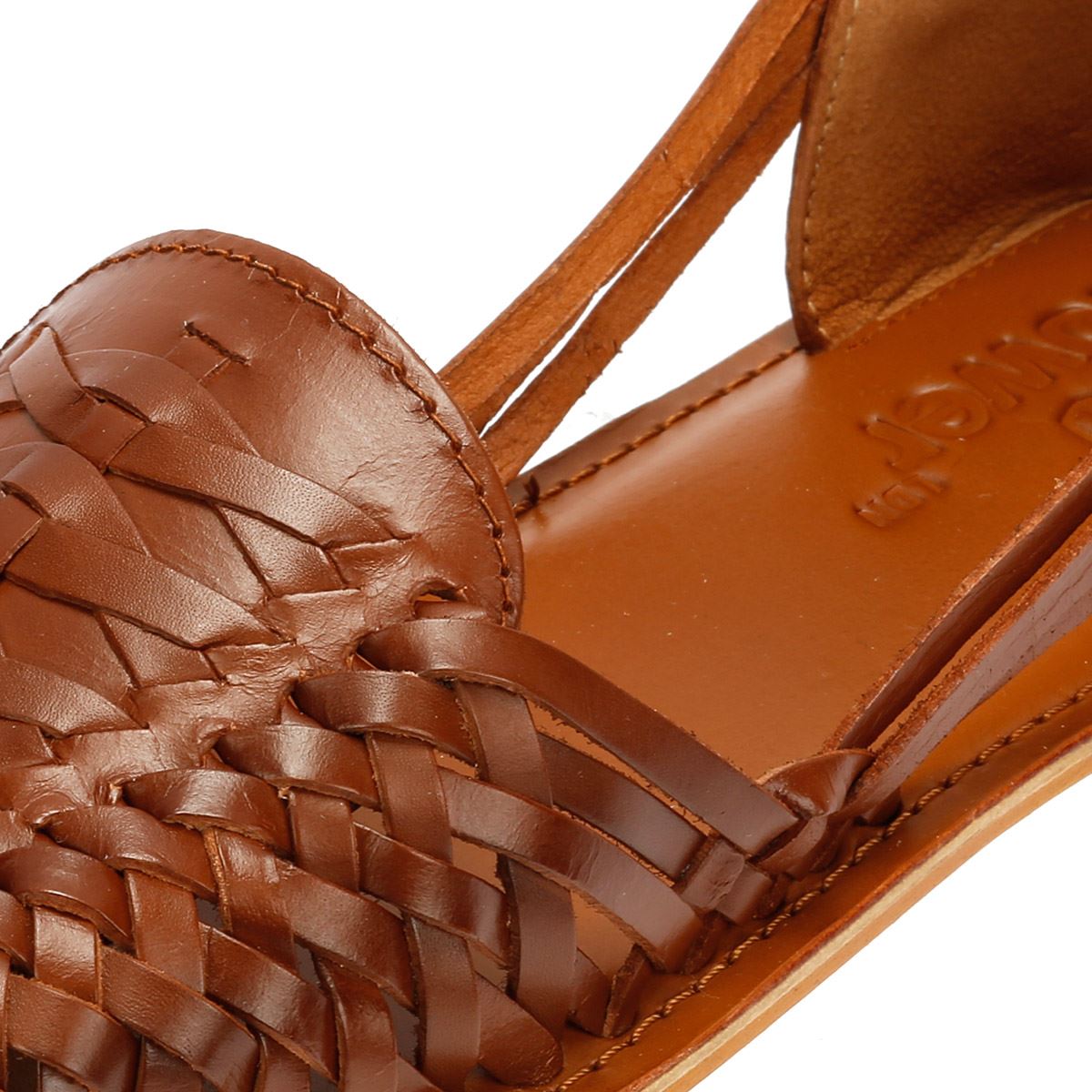 Tower London Hurache Sandales En Cuir Pour Femmes, Marron