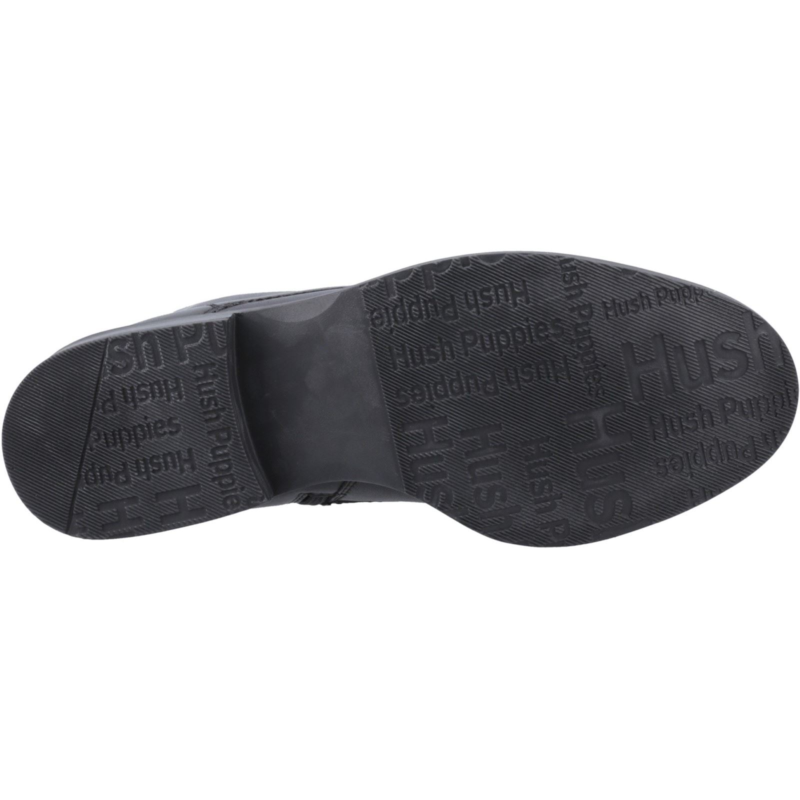 Hush Puppies Valentina Bottes Noires En Cuir Pour Femmes