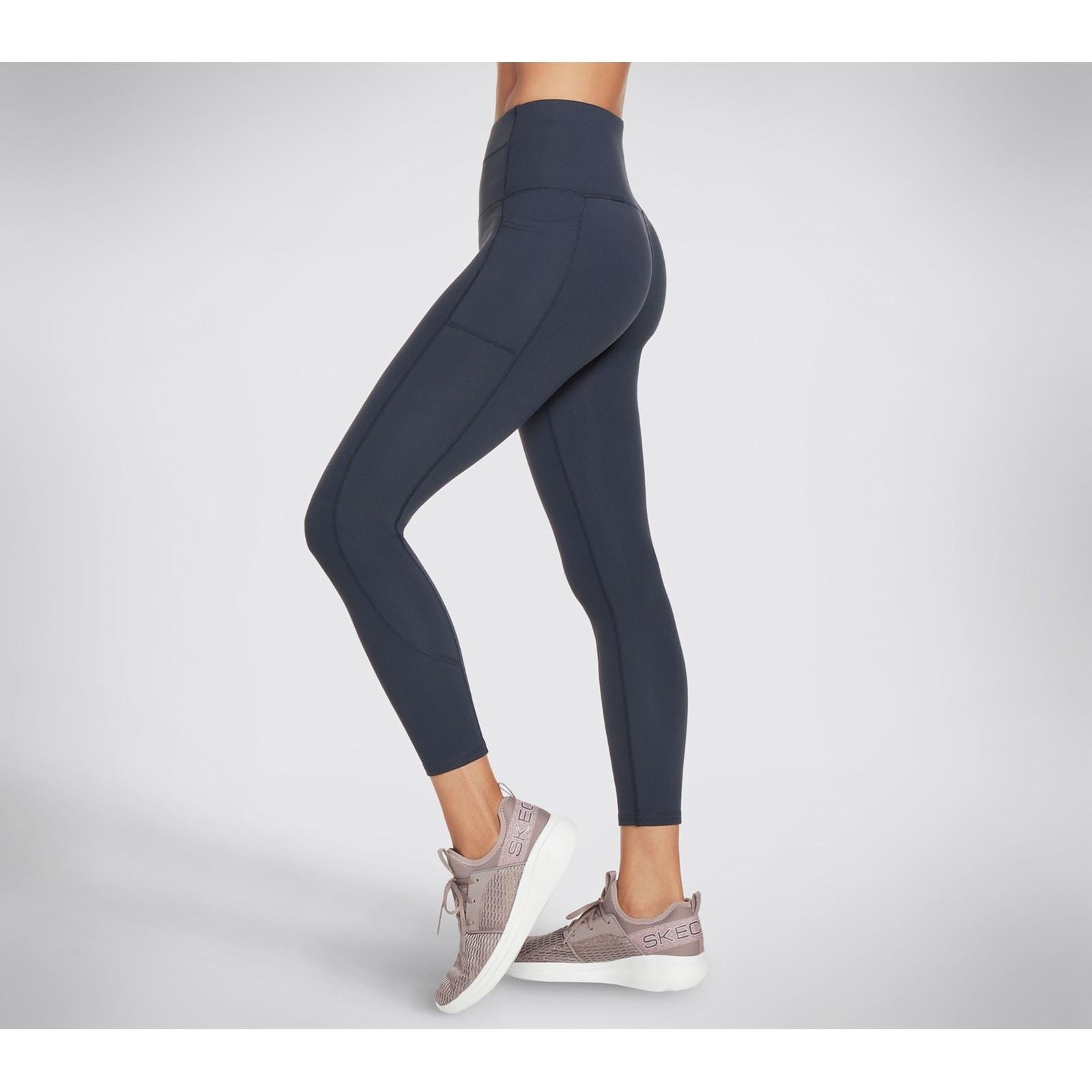 Skechers Performance GOWALK Wear High-Waisted 7/8 Leggings De Sport Bleus En Nylon Pour Femmes