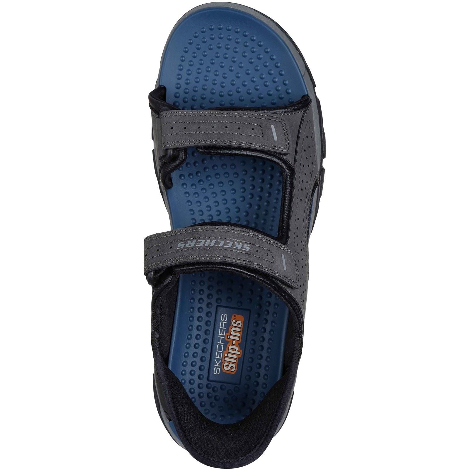 Skechers Tresmen - Reece Sandales En Charbon Pour Hommes En Polyuréthane
