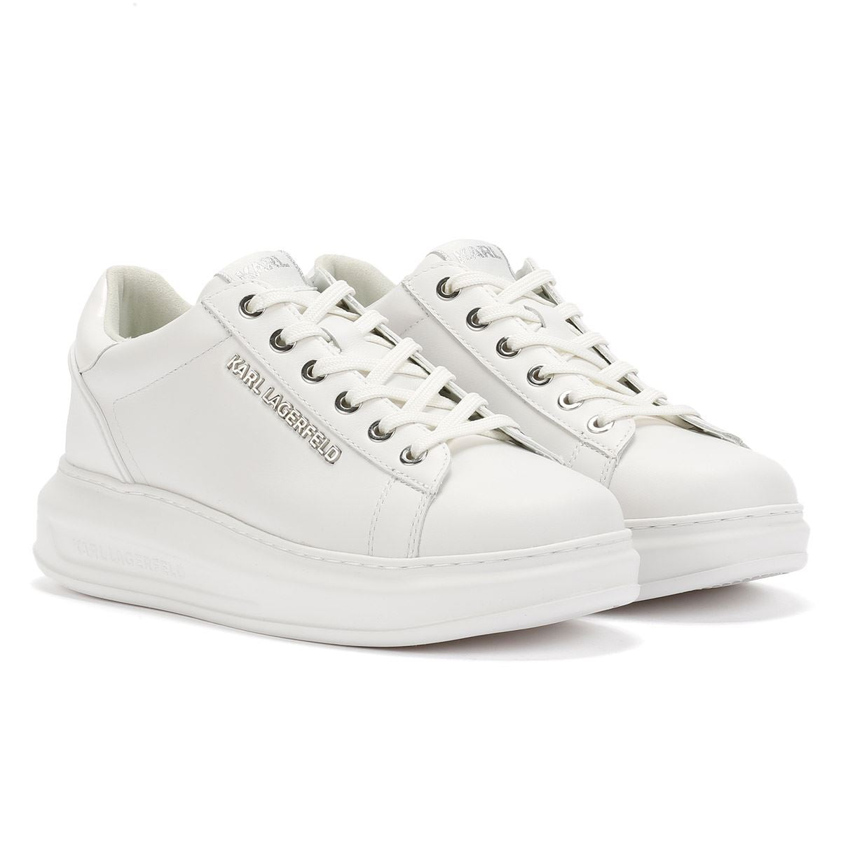Karl Lagerfeld Kapri NFT Kounter Baskets Blanches En Cuir Pour Femmes
