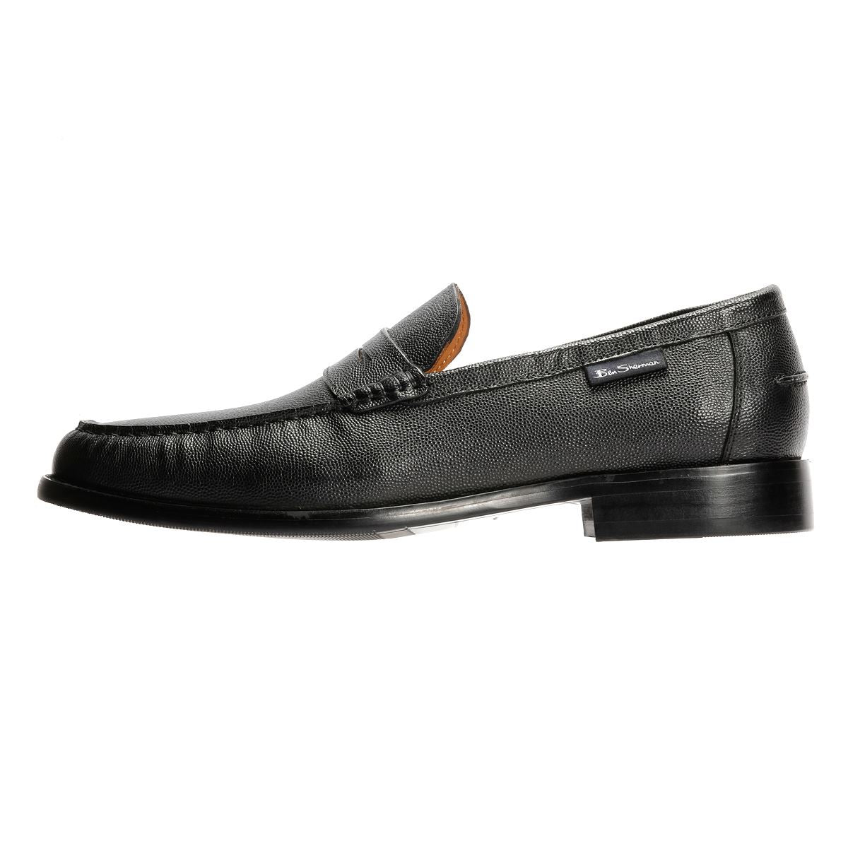 Ben Sherman Hester Mocassins Noirs En Cuir Pour Hommes