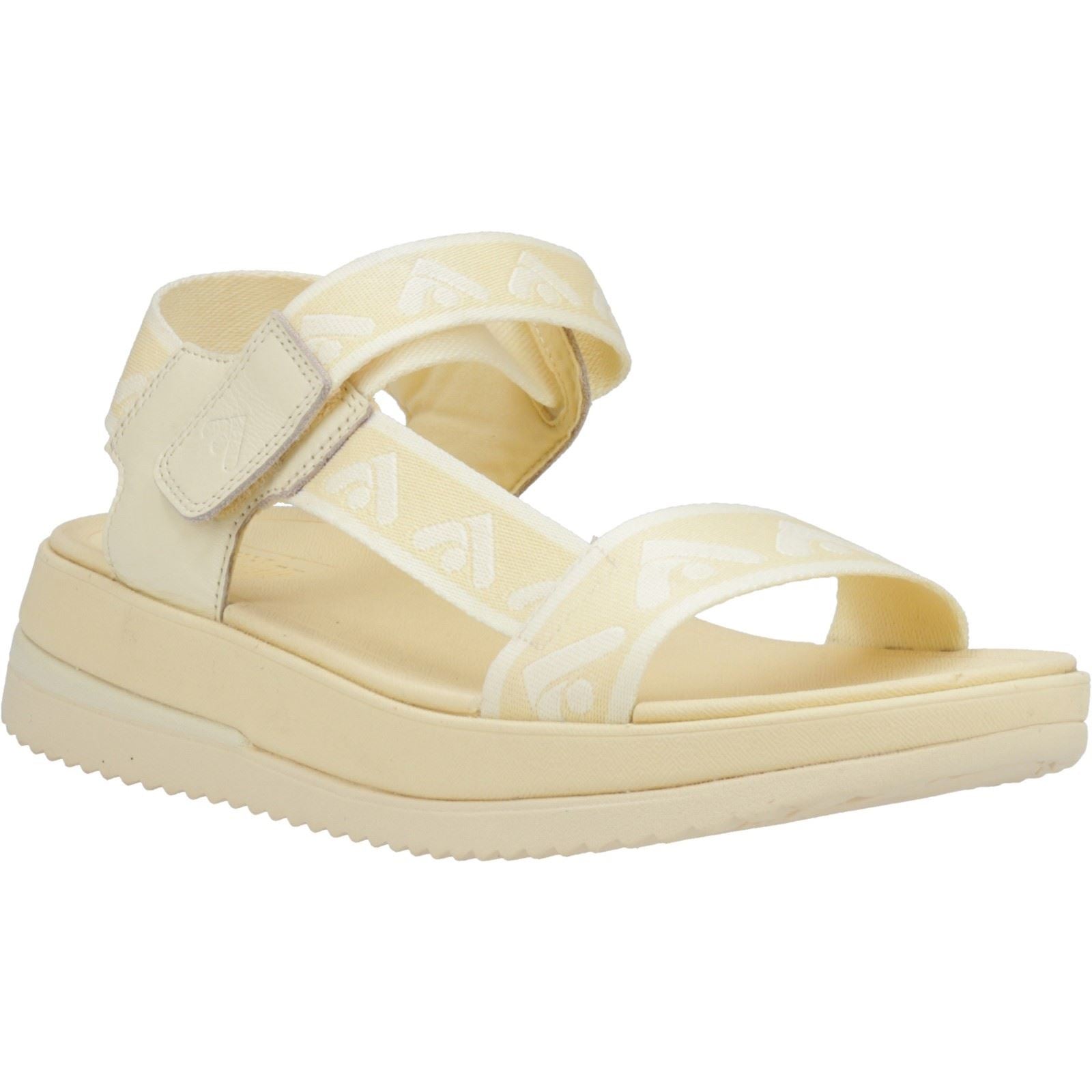 Fitflop Surff Back Strap Sandales Larges Mellow Yellow Pour Femmes En Polyester/Cuir