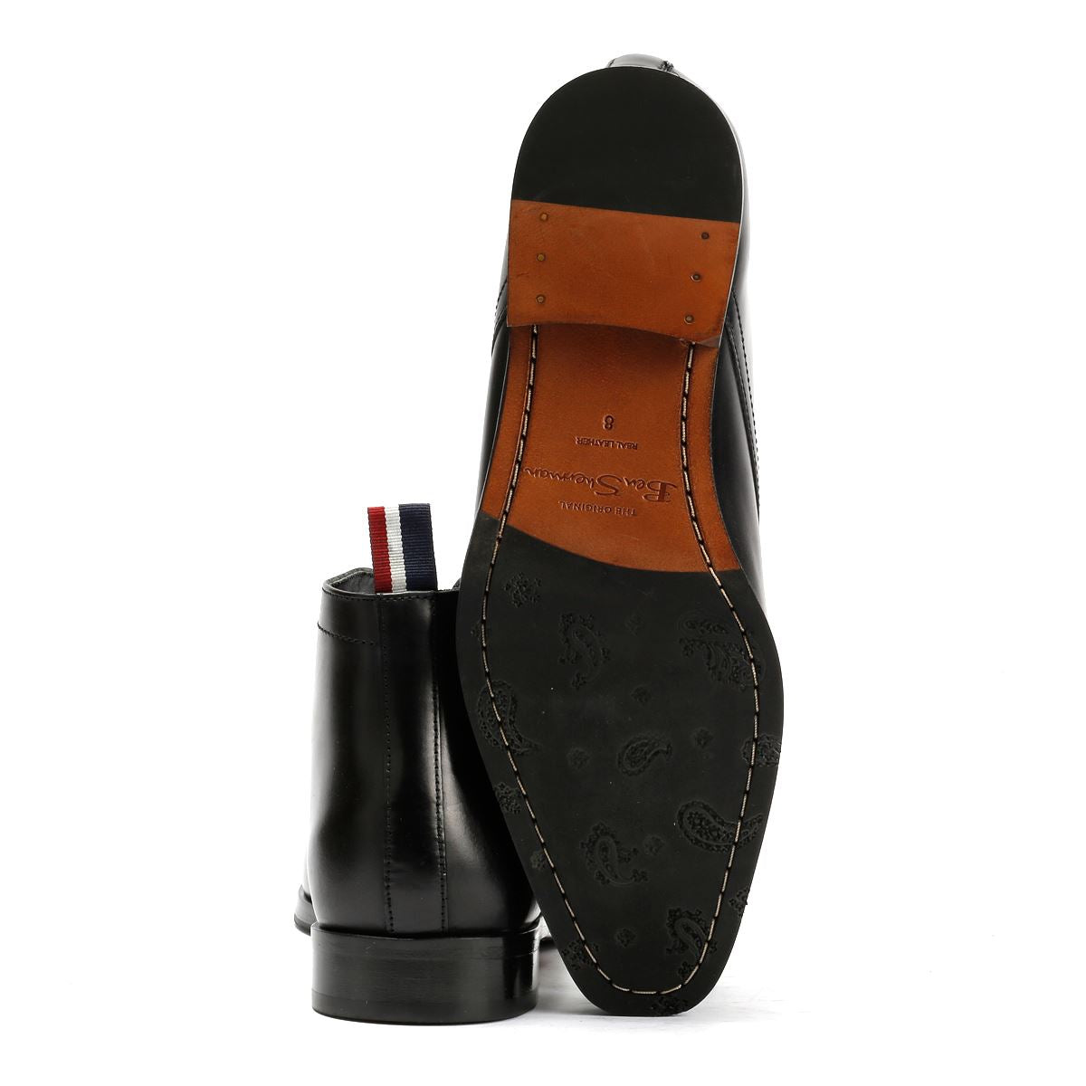 Ben Sherman London Bottes Noires En Cuir Pour Hommes