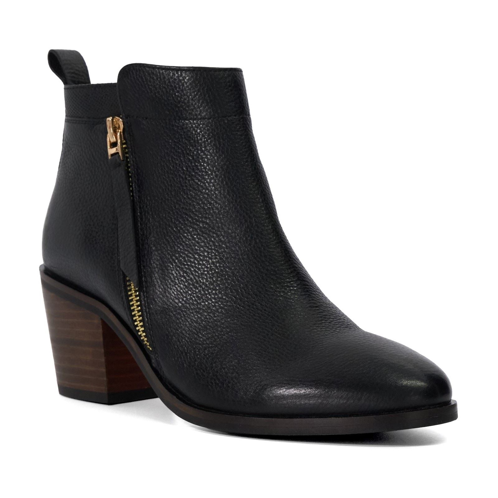 Dune Paicing Bottes Noires À Talons En Cuir Pour Femme