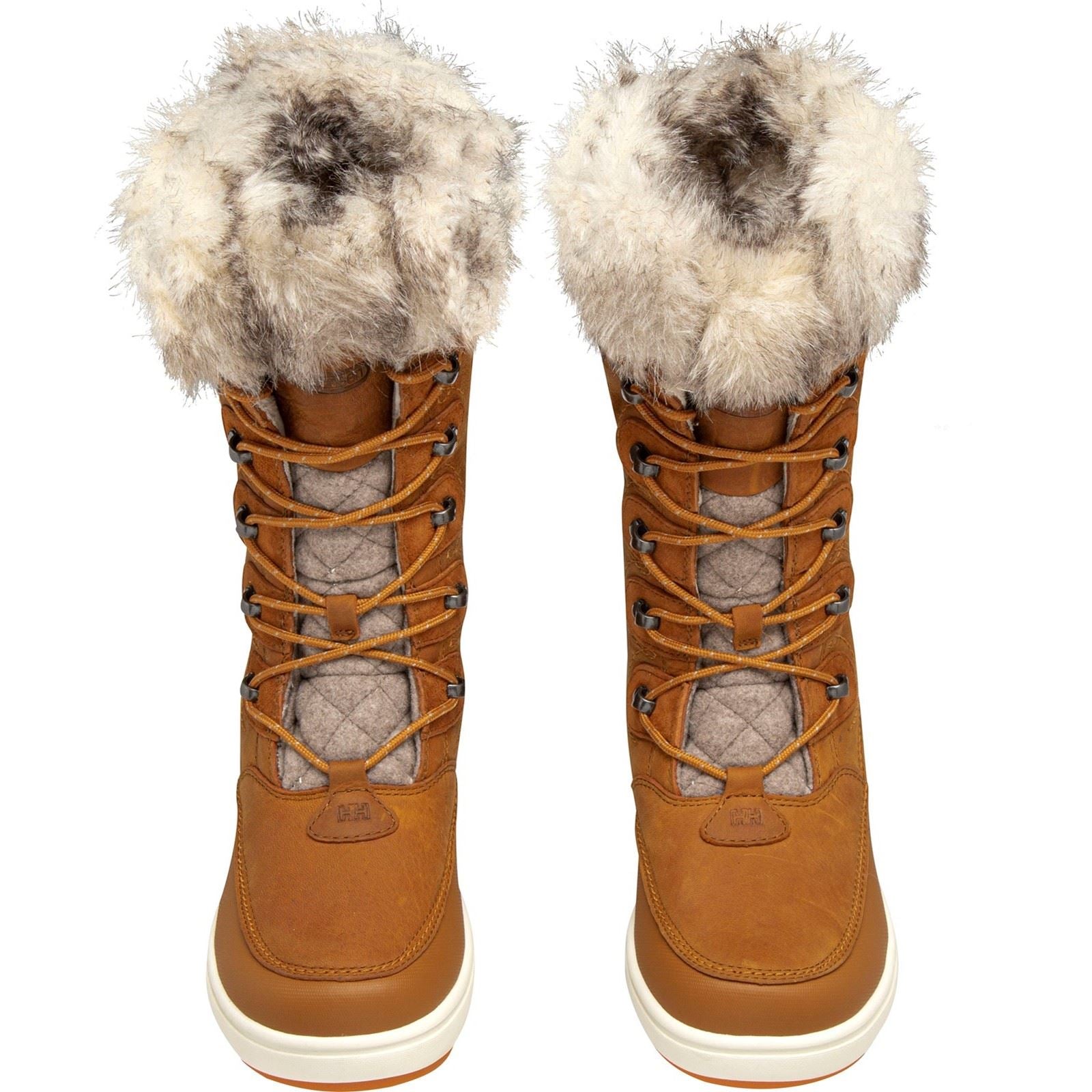 Helly Hansen Sport Garibaldi Bottes Mi-mollet D'hiver Pour Femmes En Cuir Nouveau Blé/kaki Foncé
