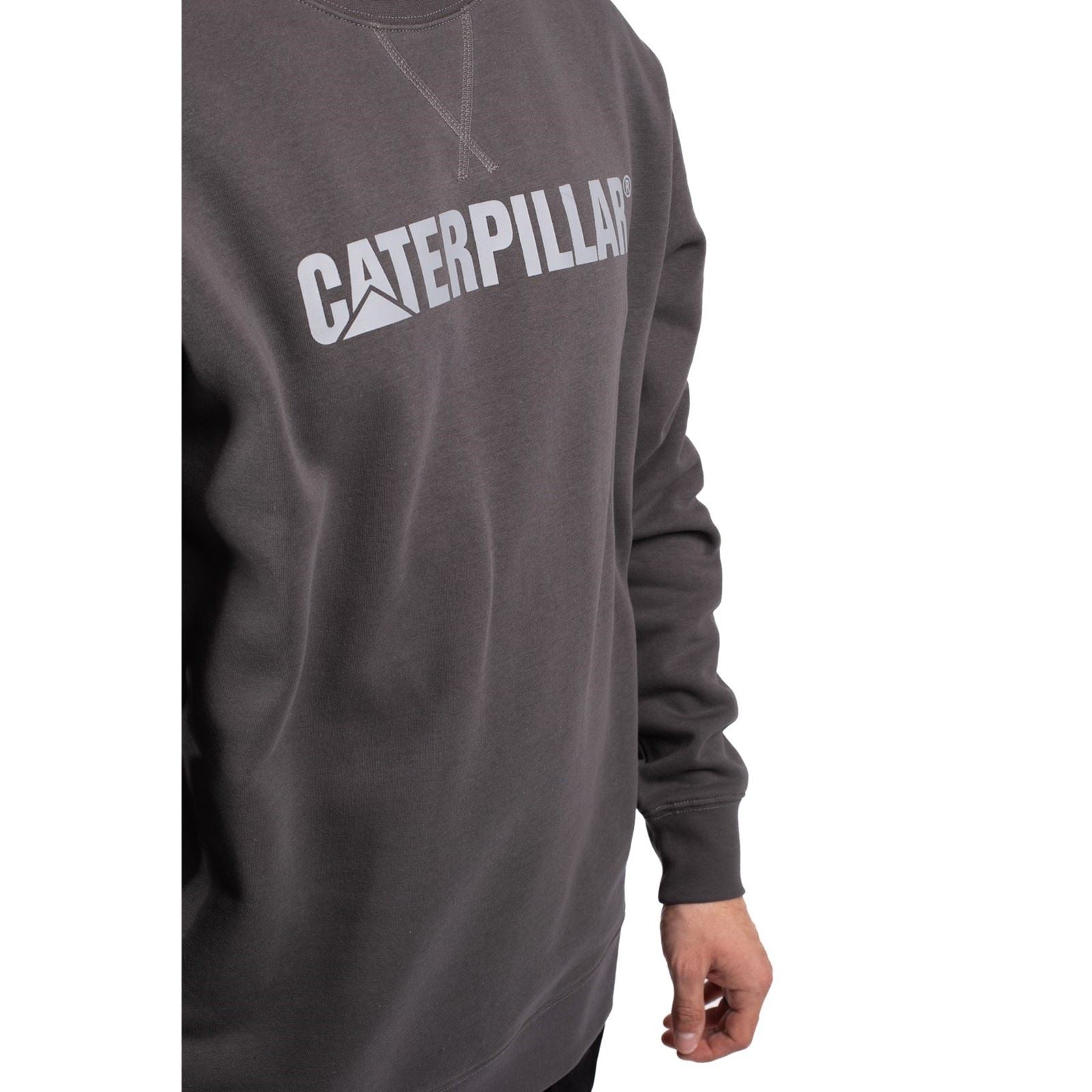 Caterpillar Midweight Crewneck Sweatshirt En Coton Pour Homme Gris