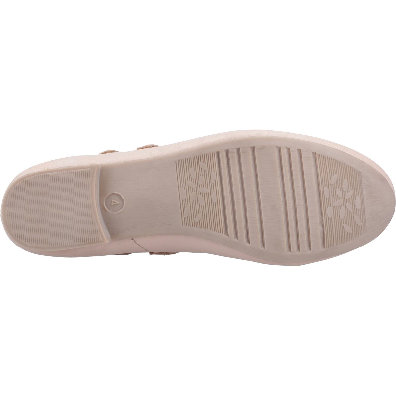 Hush Puppies Nancy Mary Jane Flâneurs Plats En Cuir Pour Femmes En Rose Pâle
