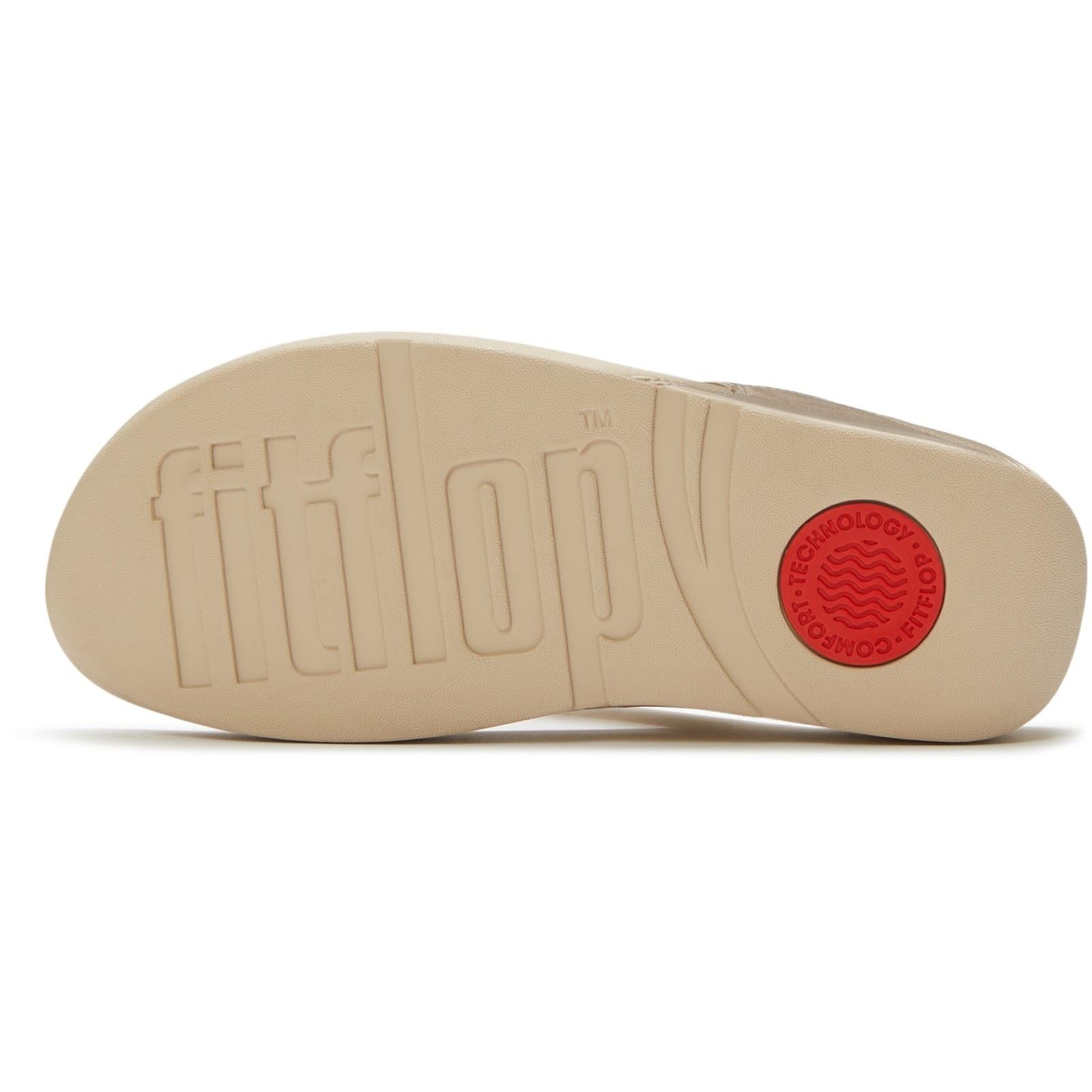 Fitflop Lulu Ultra-Jewel Toe-Post Sandales Platino En Polyuréthane Pour Femmes