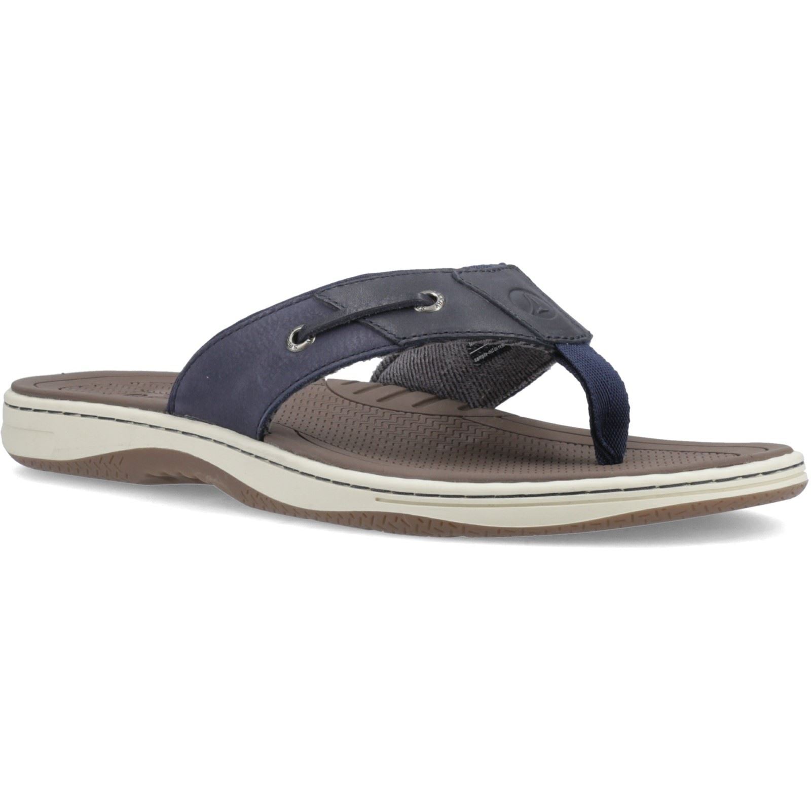 Sperry Baitfish Sandales En Cuir Pour Hommes Bleu Marine