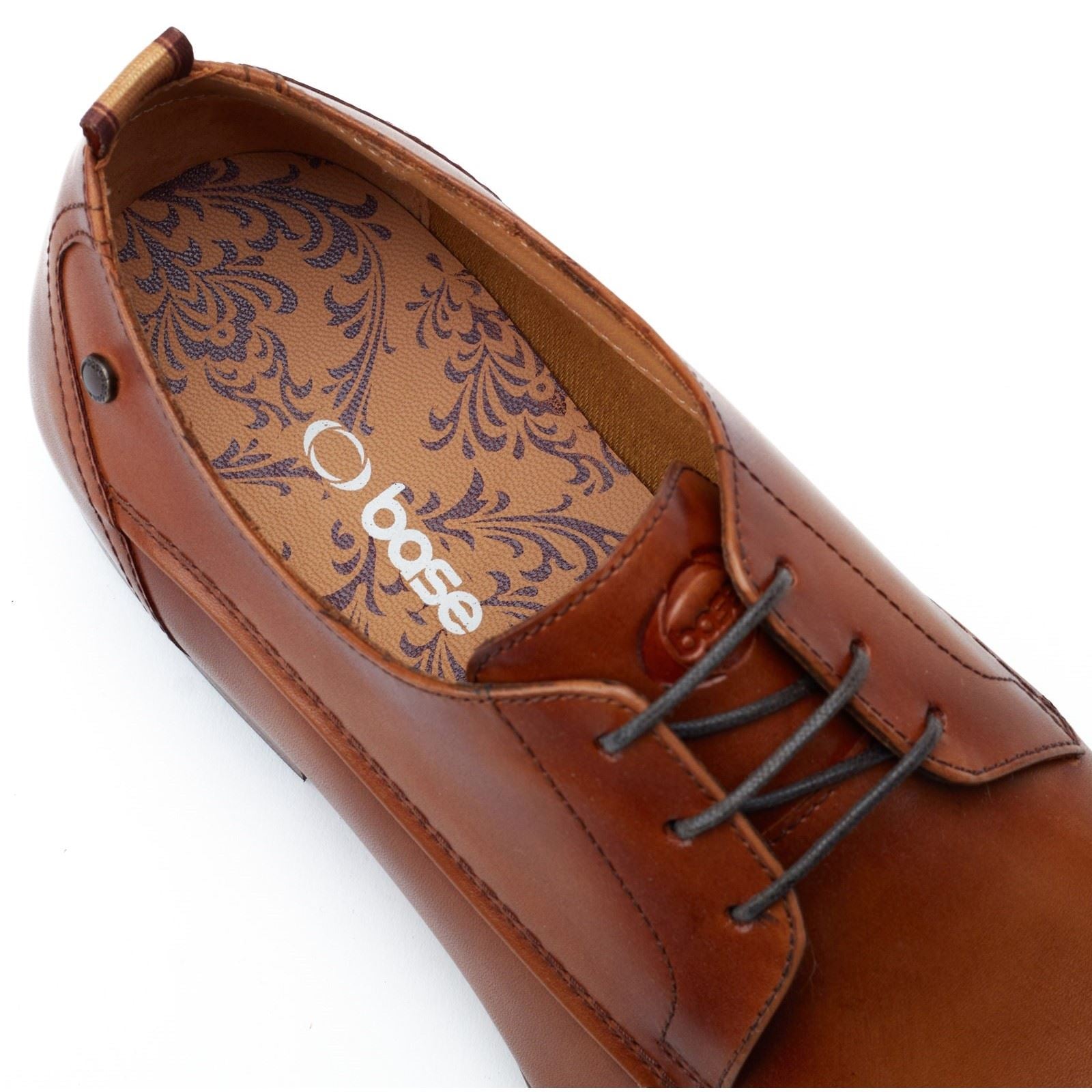 Base London Gambino Lace Up Chaussures En Cuir Pour Hommes En Tan Brûlé À Lacets