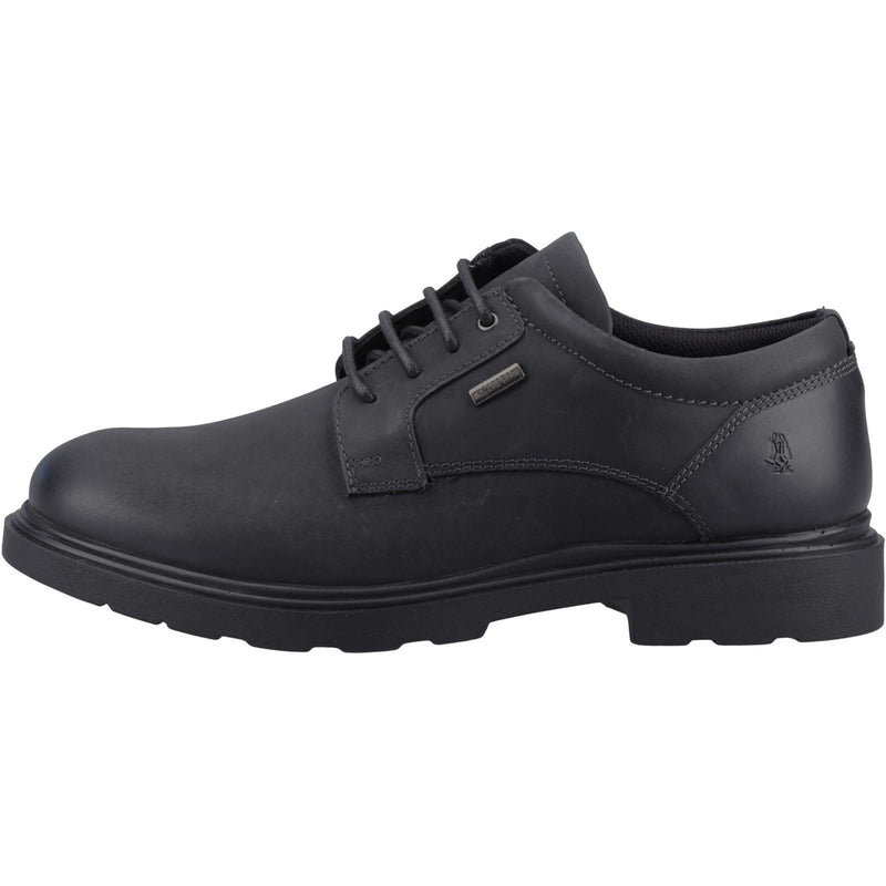 Hush Puppies Pearce Chaussures En Cuir Noir À Lacets Pour Hommes