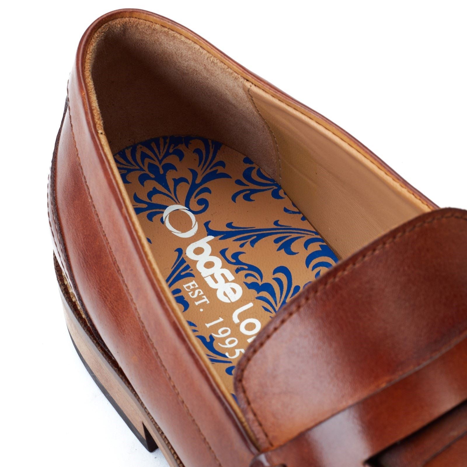 Base London Garfield Chaussures À Enfiler Pour Hommes En Cuir Brûlé