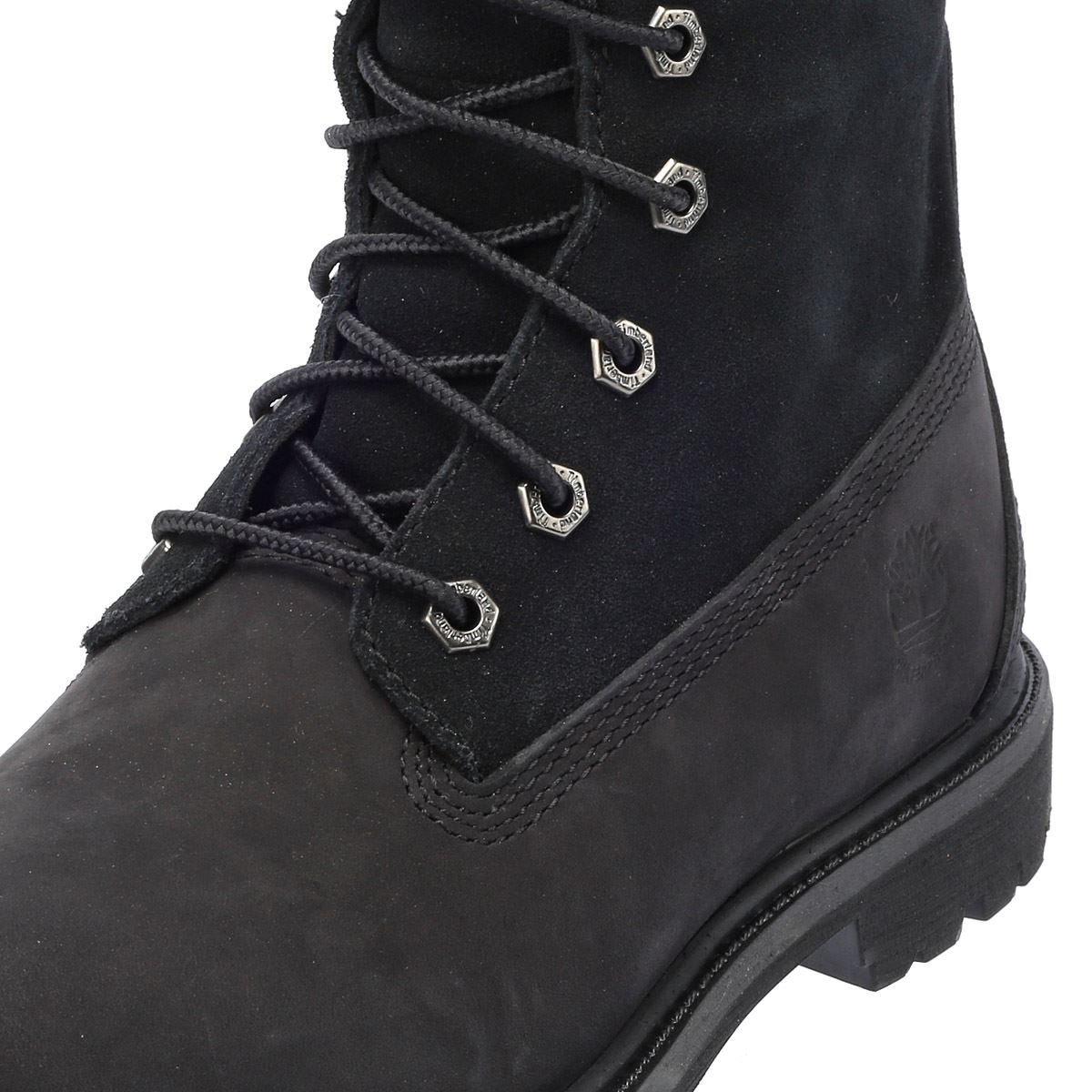 Timberland Warm Lined Waterproof Bottes Noires En Cuir Pour Femmes