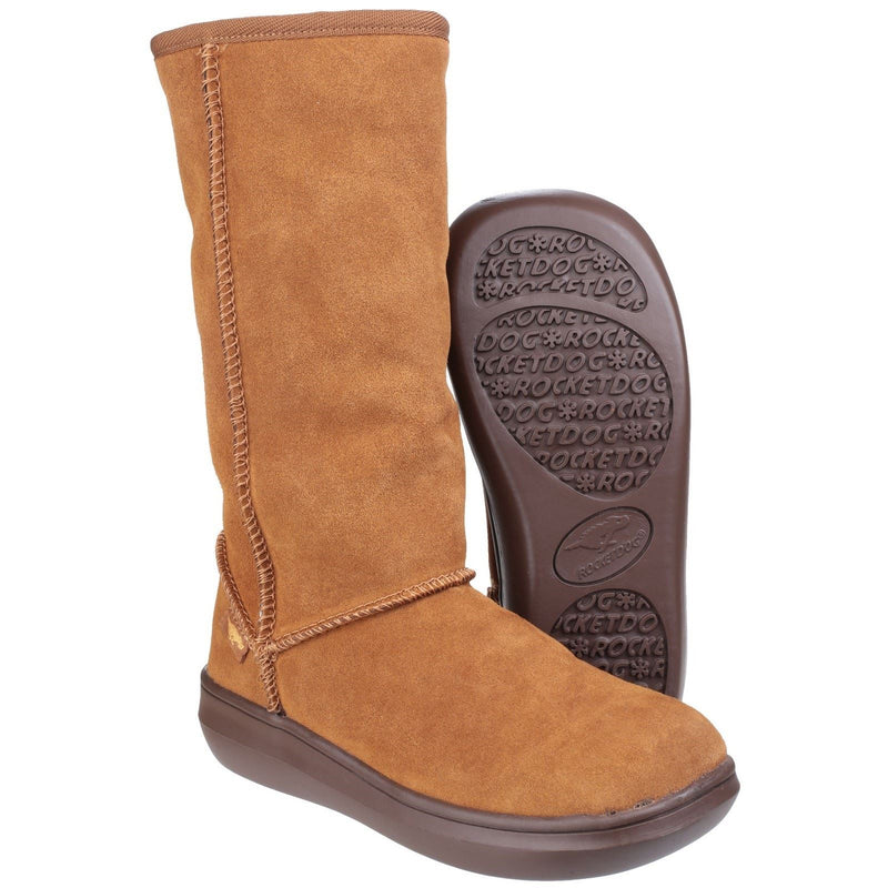 Rocket Dog Sugardaddy Bottes Pour Femmes En Daim Coloris Châtaigne.