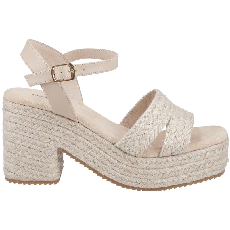 Hush Puppies Jamelia Espadrille Heel Sandales Nude Pour Femme En Textile