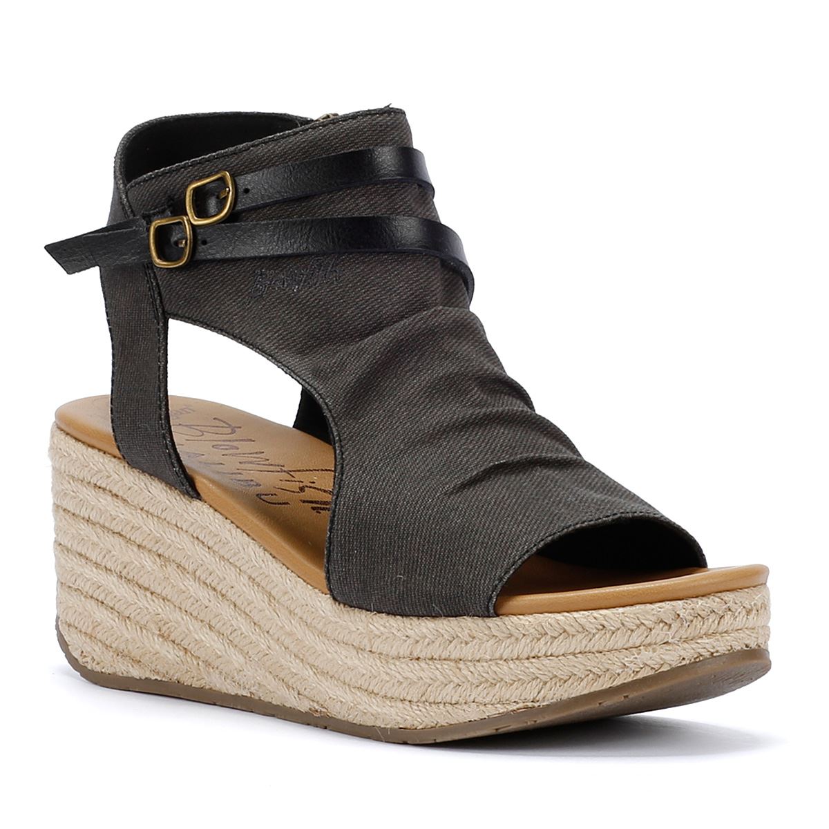 Blowfish Malibu Lacey Sandales En Denim Noir Pour Femmes