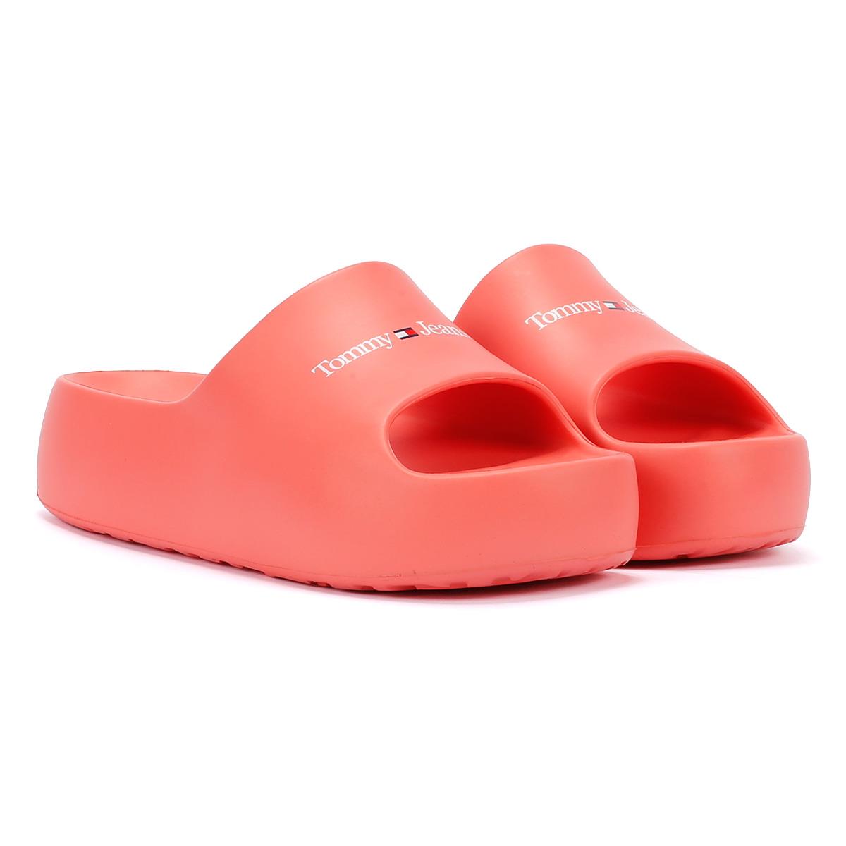 Tommy Hilfiger Chunky Flatform Mules Roses Pour Femmes