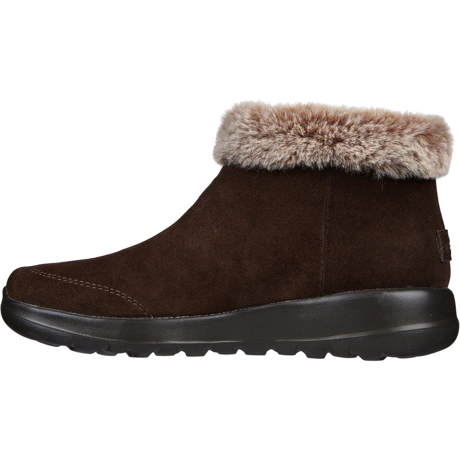 Skechers On-The-Go Joy First Glance Bottes En Cuir Pour Femmes Couleur Chocolat