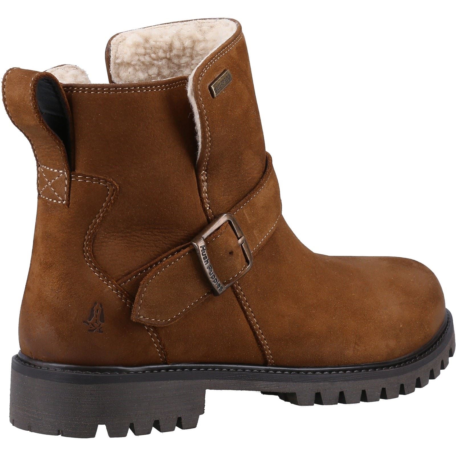 Hush Puppies Wakely Bottes En Cuir Pour Femmes Couleur Tan