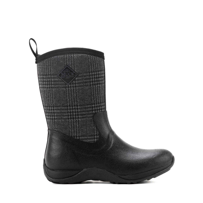 Muck Boots Arctic Weekend Bottes Mi-mollet D'hiver Pour Femmes En Caoutchouc Noir À Carreaux