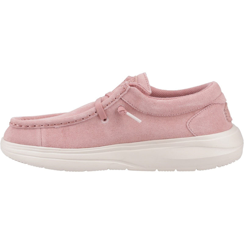 HEYDUDE Wendy COMF Suede Chaussures Mocassins En Cuir Pour Femme, Rose Pink/Whisper Pink