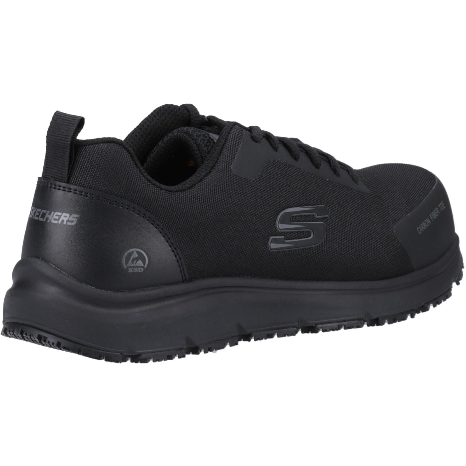 Skechers Workwear Ulmus SR Safety Toe Baskets De Sécurité Noires En Maille Pour Hommes