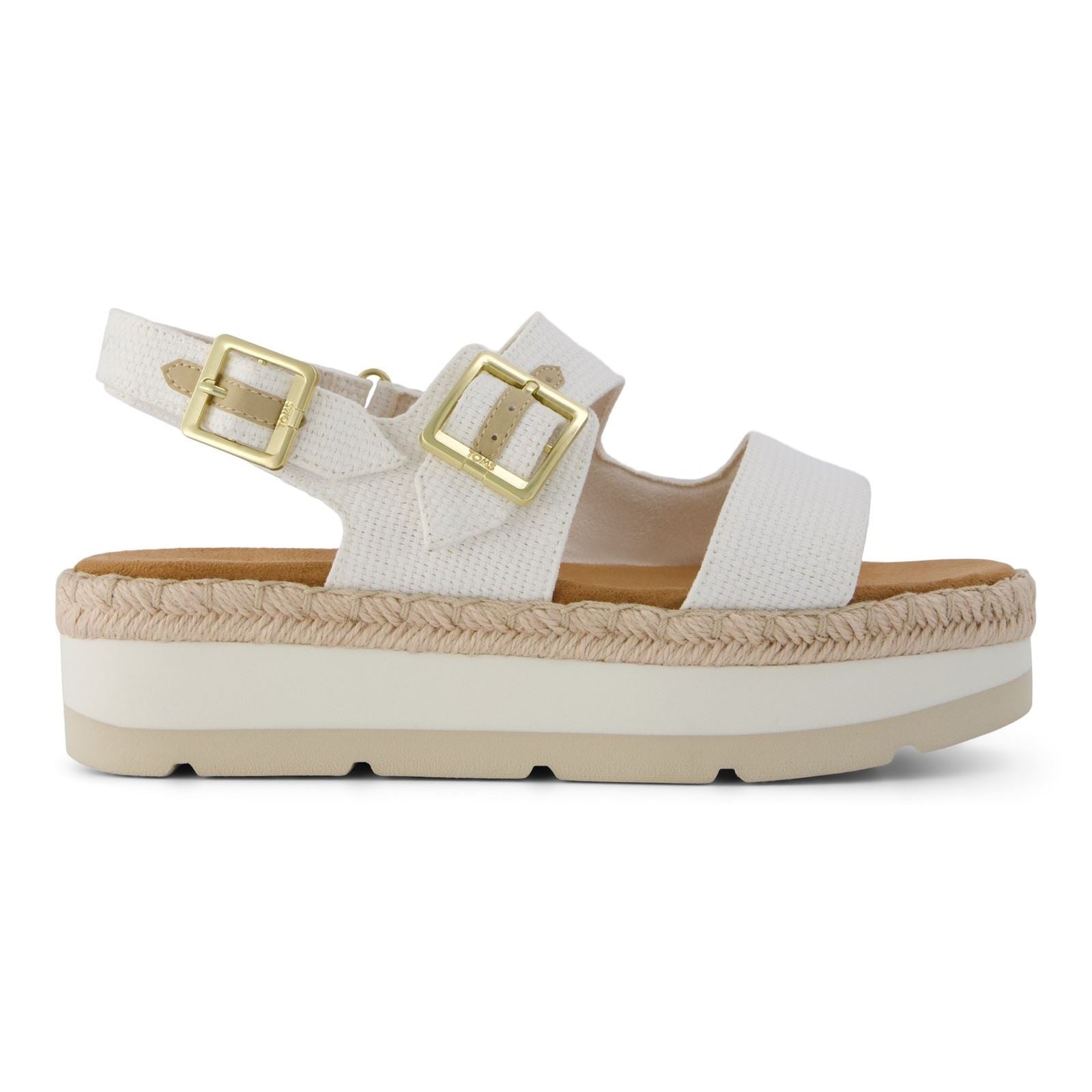 TOMS Giana Sandales De Plage Blanches En Textile Pour Femmes