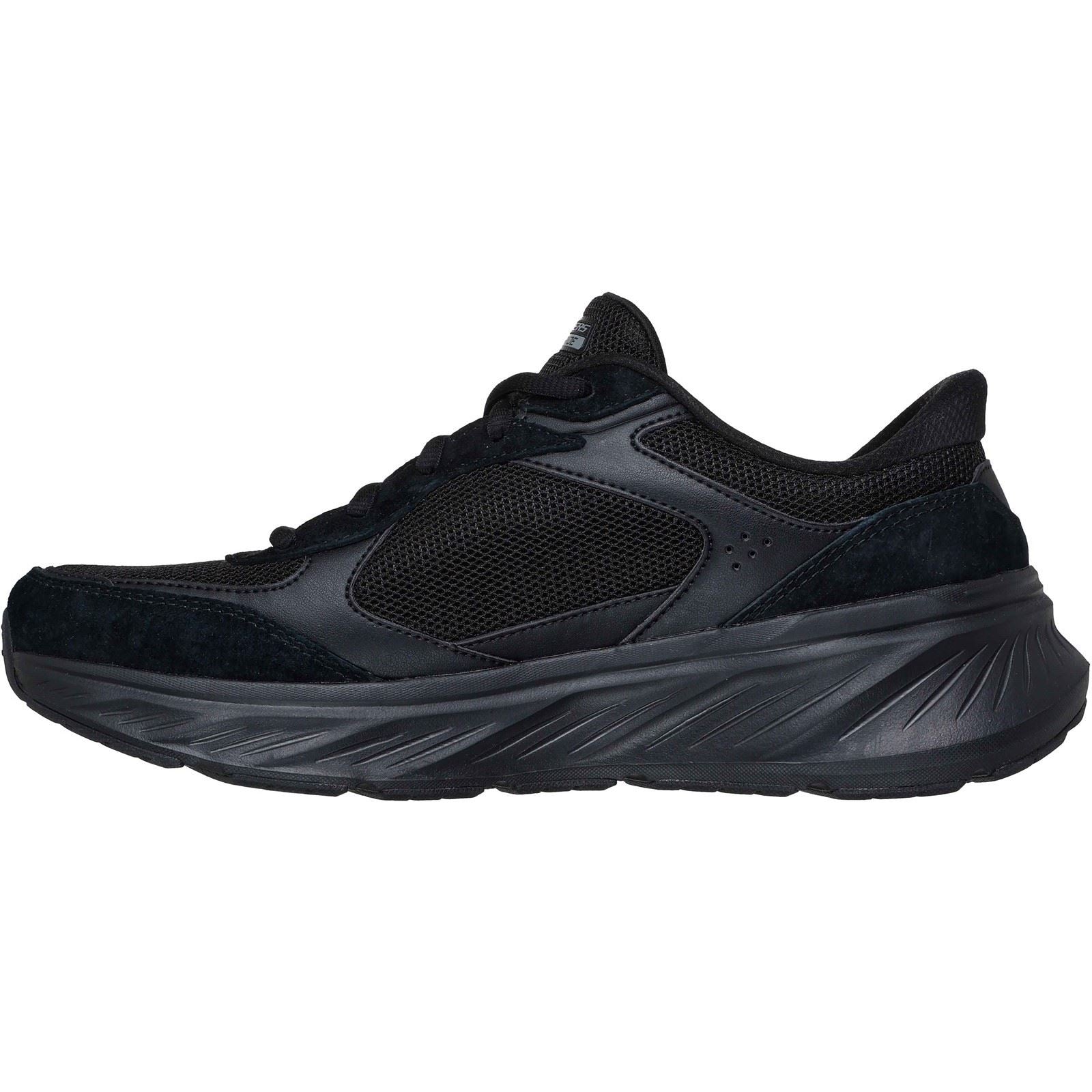 Skechers Edgeride Erlon Baskets Noires En Cuir Pour Hommes