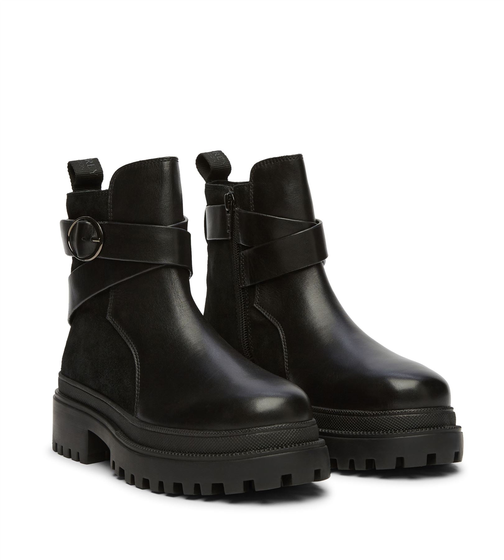 Osprey London The Boston Bottes Noires En Cuir Pour Femmes