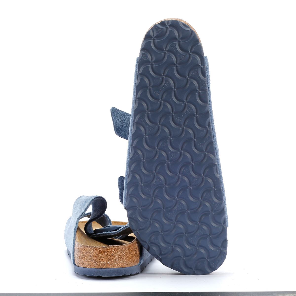 Birkenstock Arizona Sandales En Daim Bleu Élémentaire
