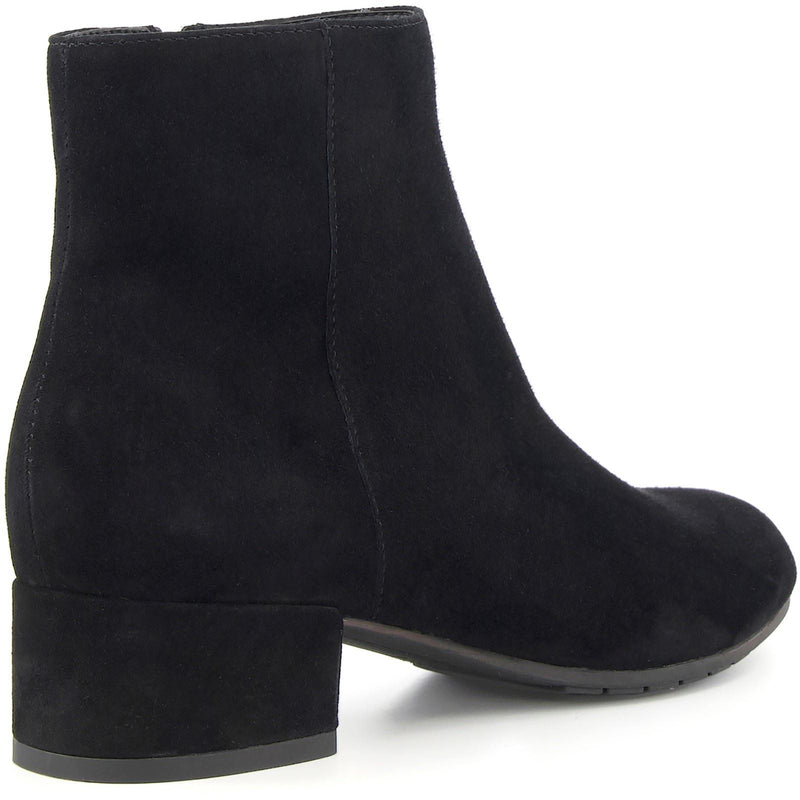 Dune Pippie Bottes Noires À Talons En Cuir Pour Femme