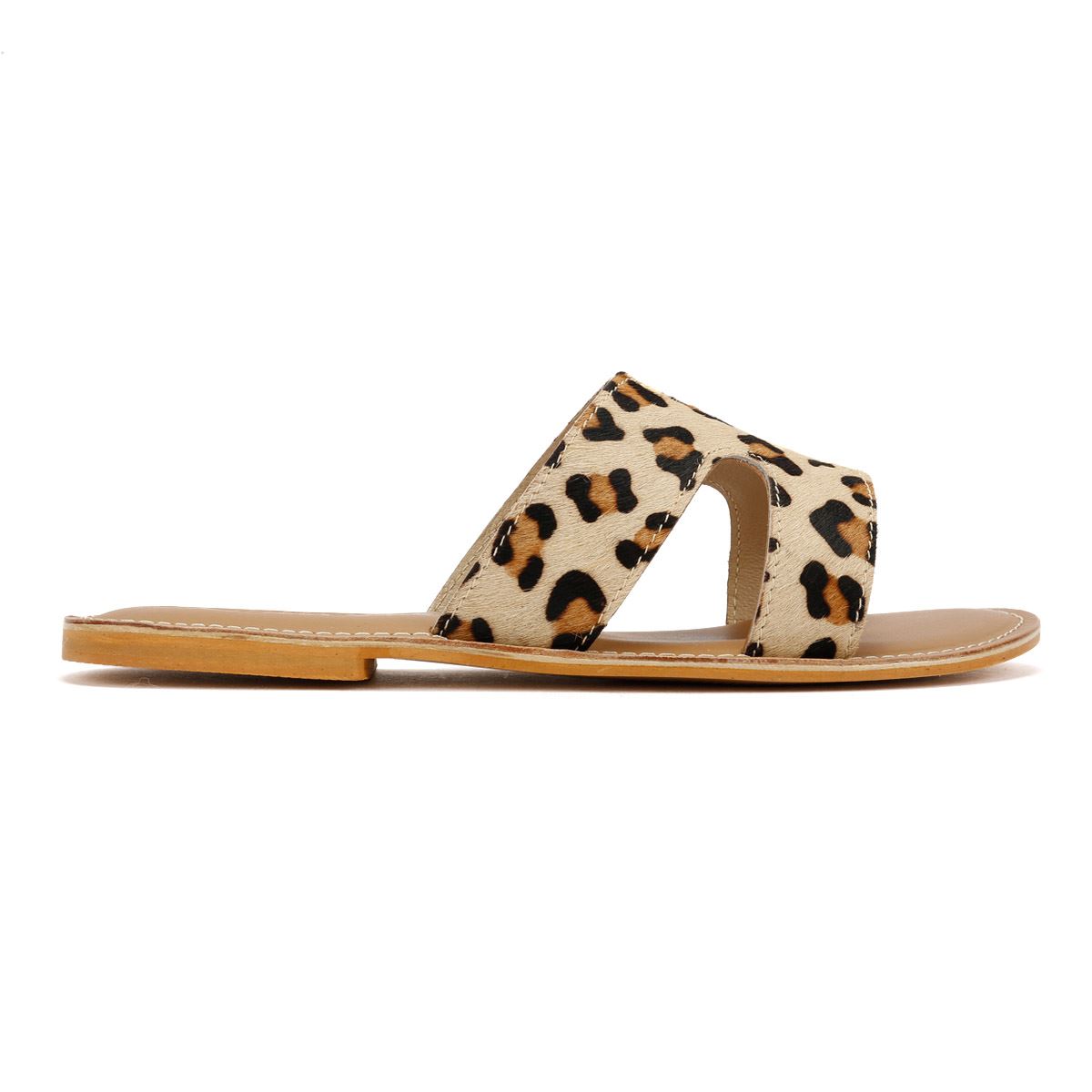 Tower London Cut Out Mules En Cuir Pour Femmes Couleur Beige