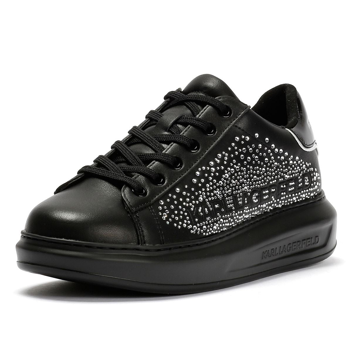 Karl Lagerfeld Kapri Konstellation Baskets Noires En Cuir Pour Femmes