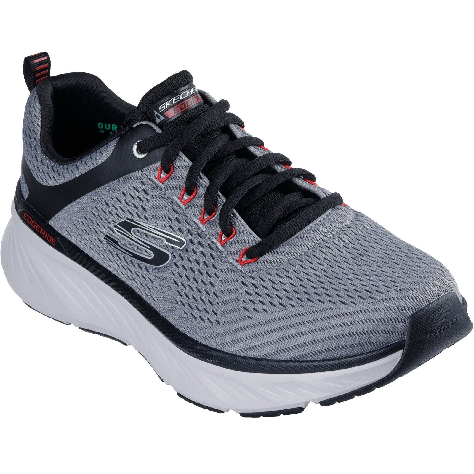 Skechers Relaxed Fit Edgeride Contention Sneakers Pour Hommes En Polyester Gris Anthracite/Noir