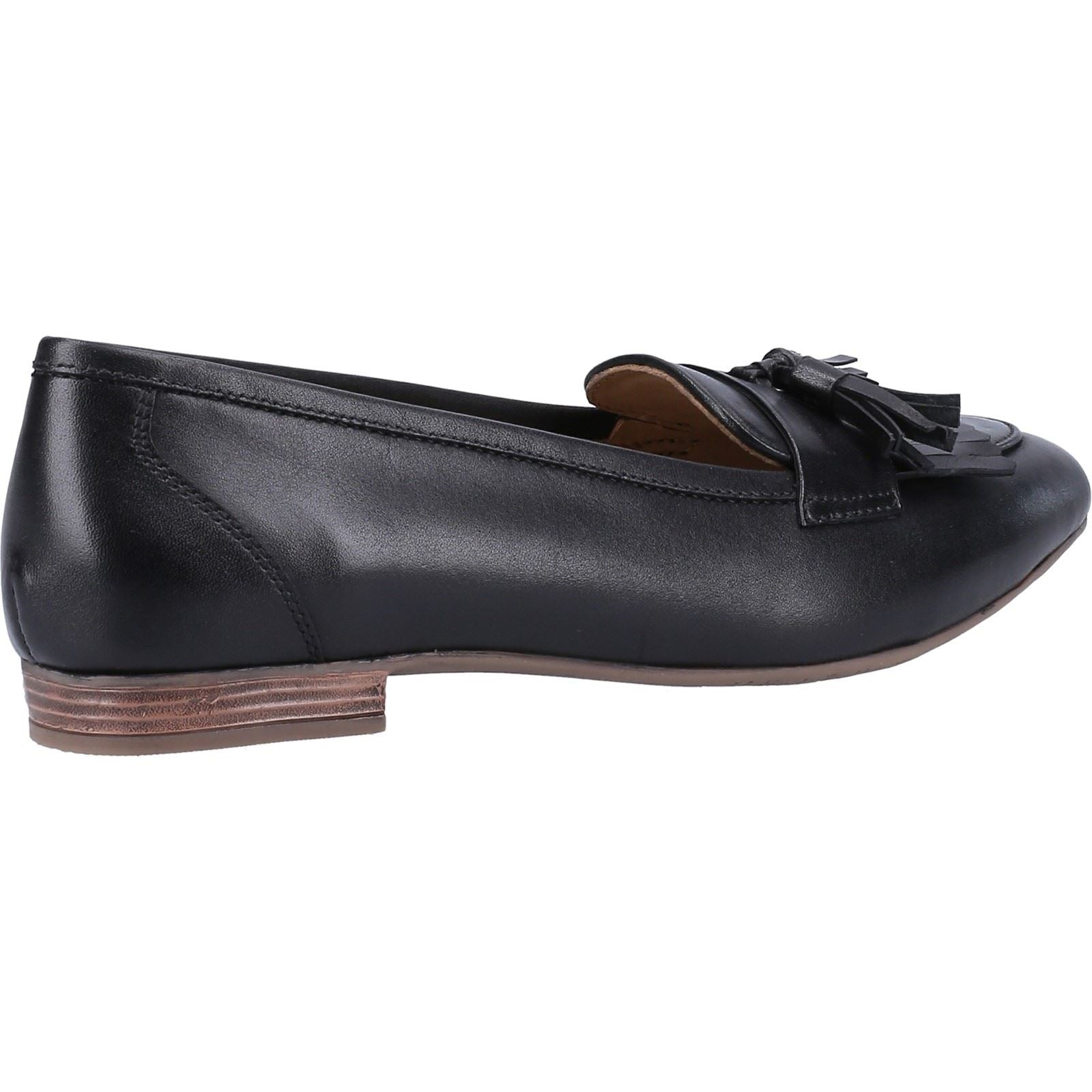 Hush Puppies Marissa Tassel Mocassins Noirs En Cuir Pour Femmes