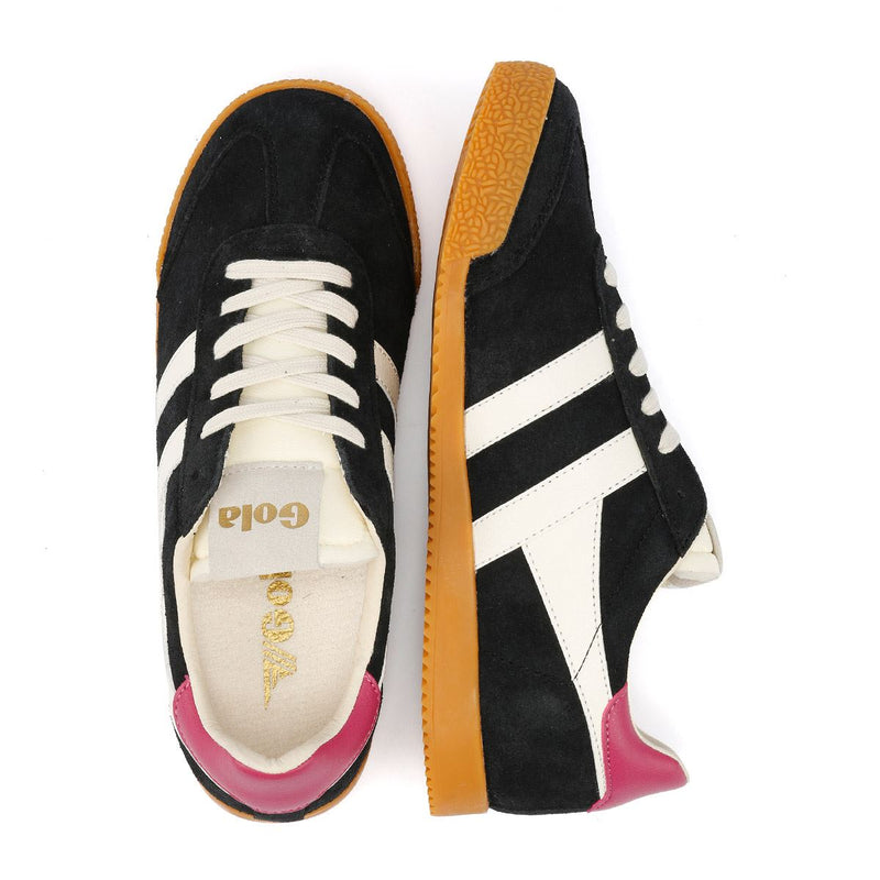 Gola Elan Baskets Noires En Daim Pour Femmes
