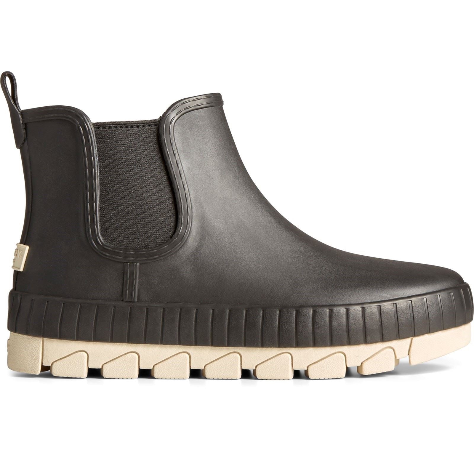 Sperry Torrent Chelsea Bottes Noires En Caoutchouc Pour Femmes