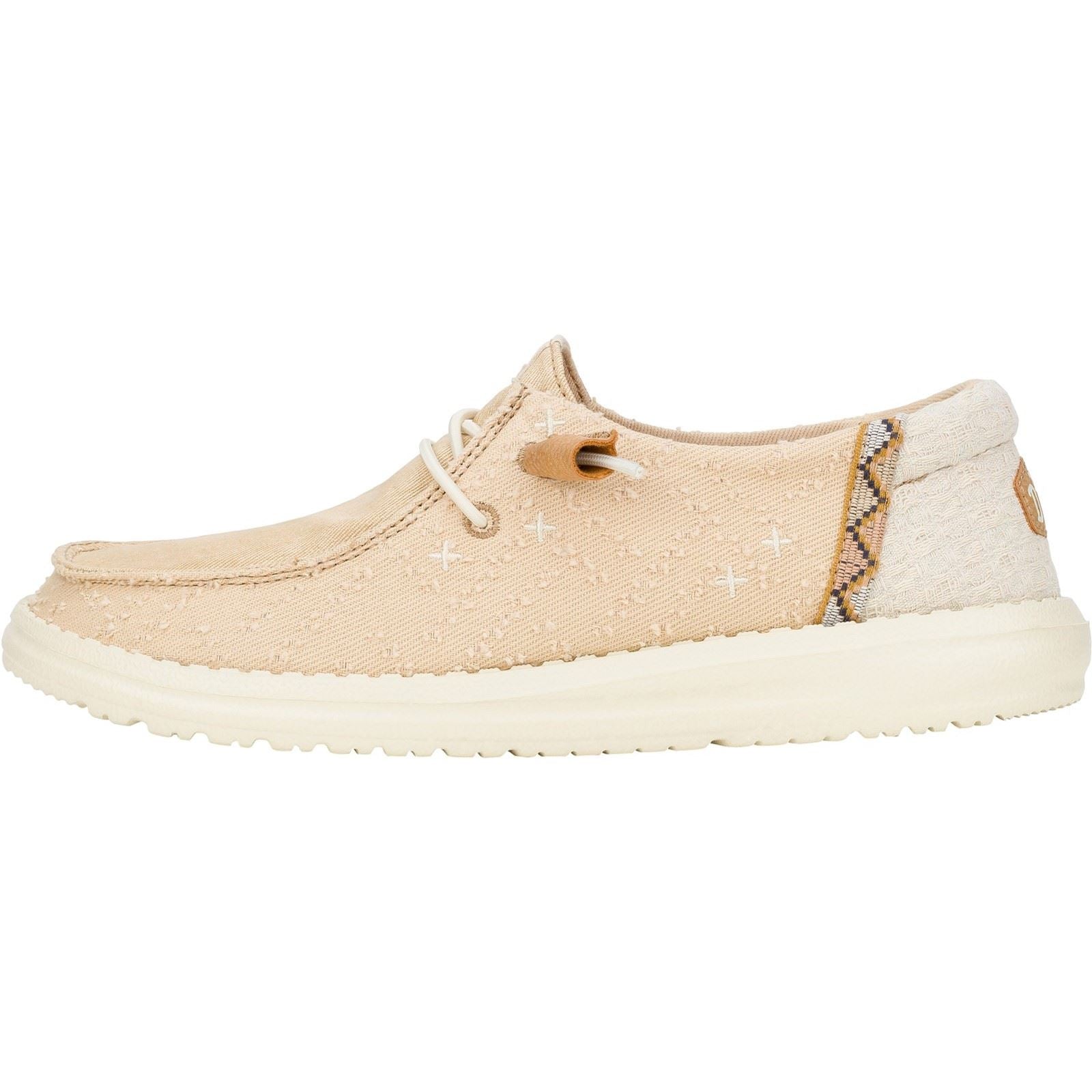 HEYDUDE Wendy Crafted Boho Mocassins Beiges En Coton Pour Femmes