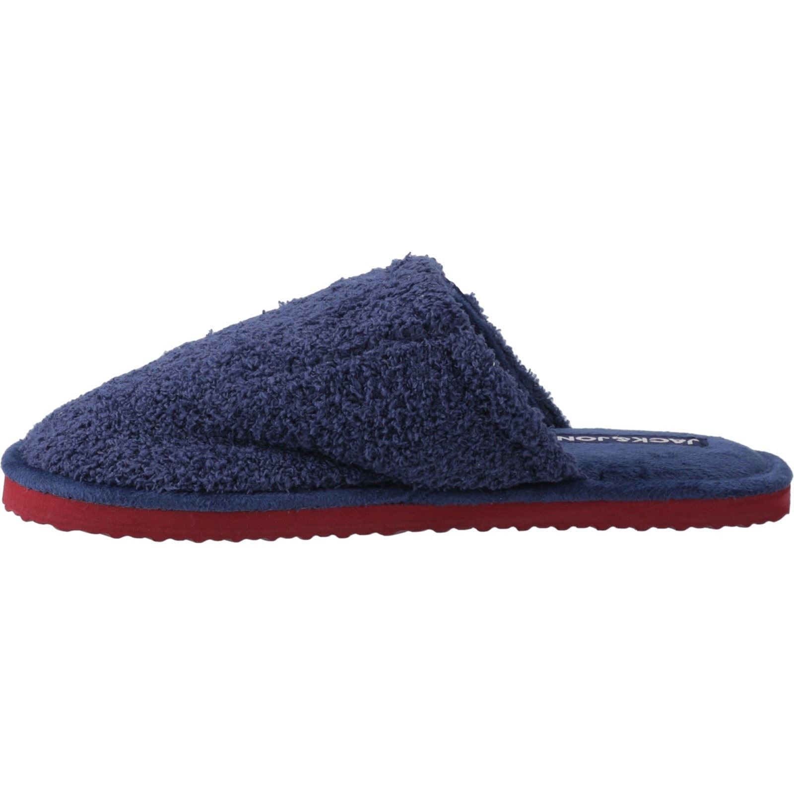 Jack & Jones Harry Fluff Pantoufles En Velours Côtelé Pour Hommes En Polyester Bleu Marine