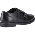 Hush Puppies Tim Monk Chaussures Noires Pour Garçons En Cuir.