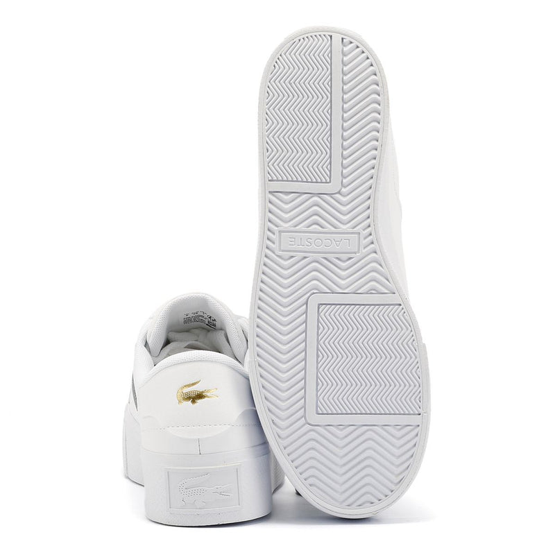 Lacoste Ziane Platform Baskets Blanches En Cuir Pour Femmes